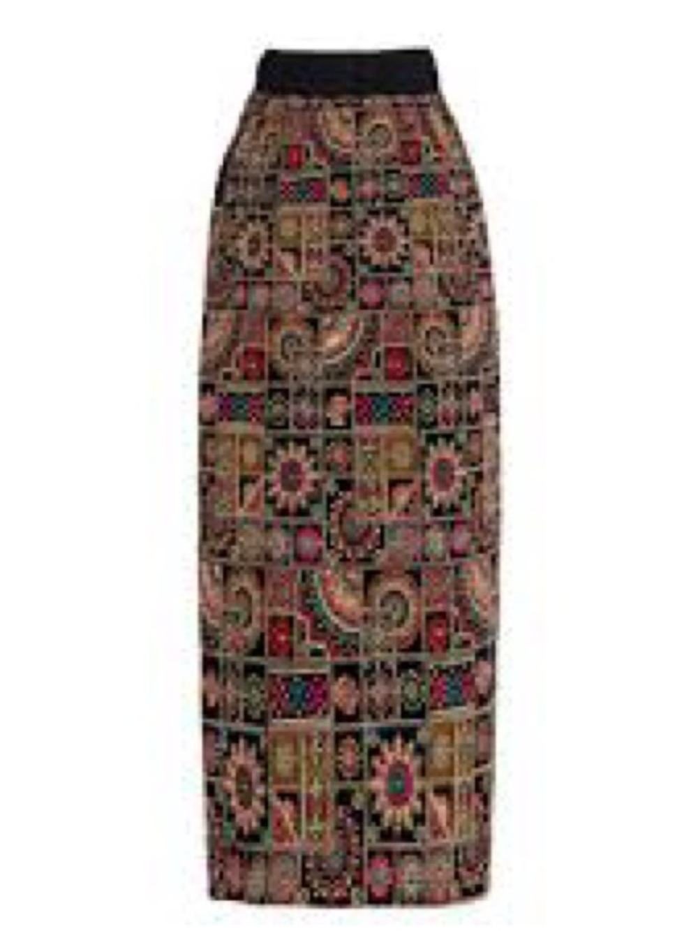 Julia Allert Velvet Embroidered Midi Skirt